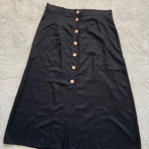 Black Button-Down Skirt